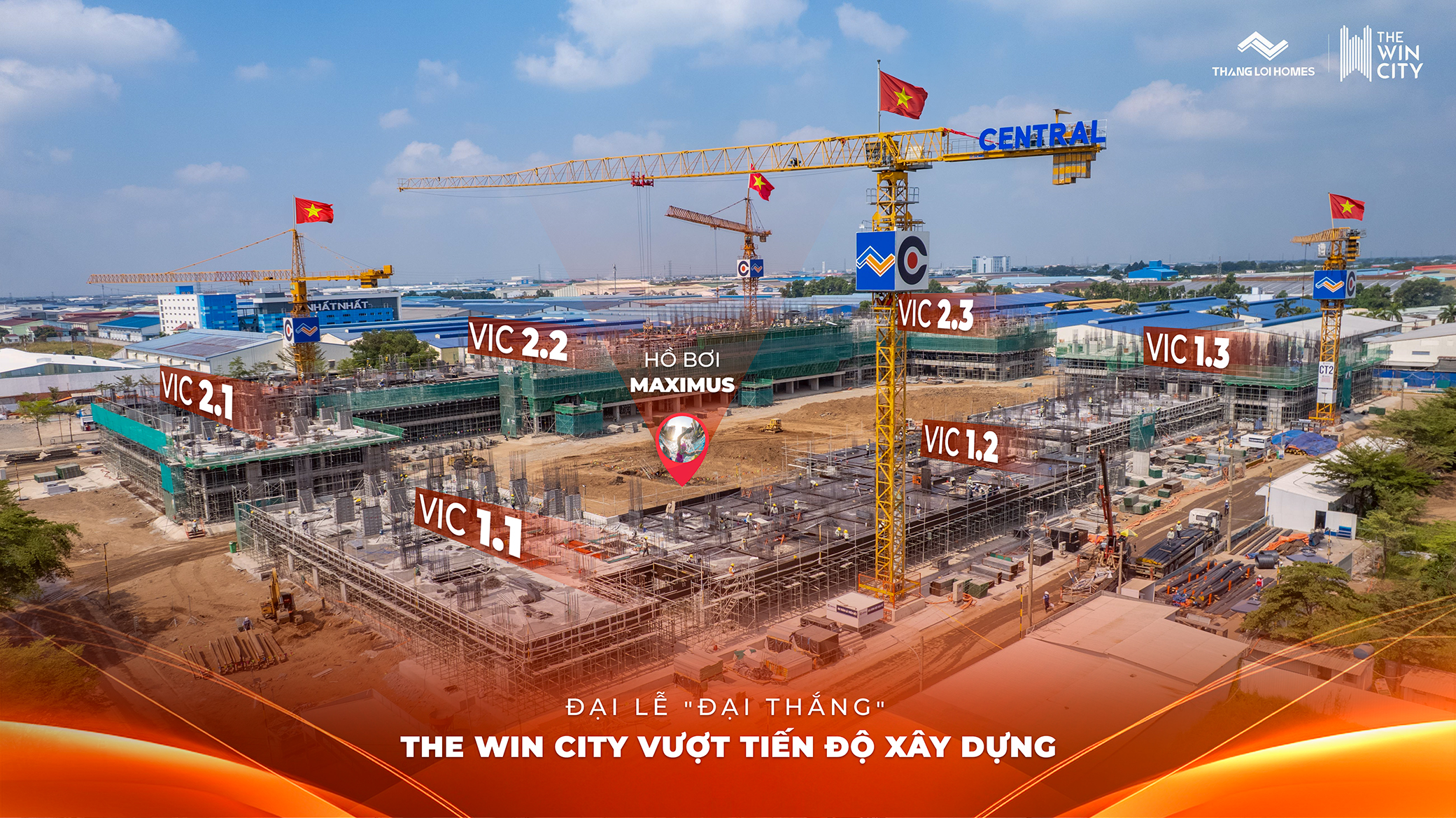 Toàn cảnh tiến độ xây dựng dự án The Win City
