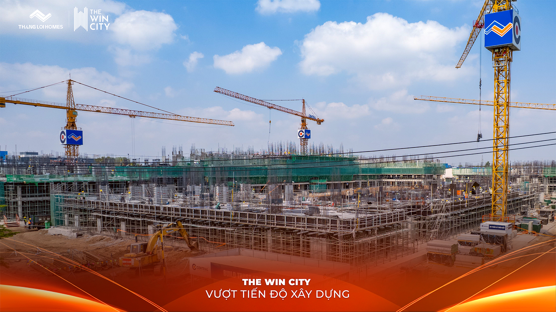 Tiến độ xây dựng các khối tháp căn hộ