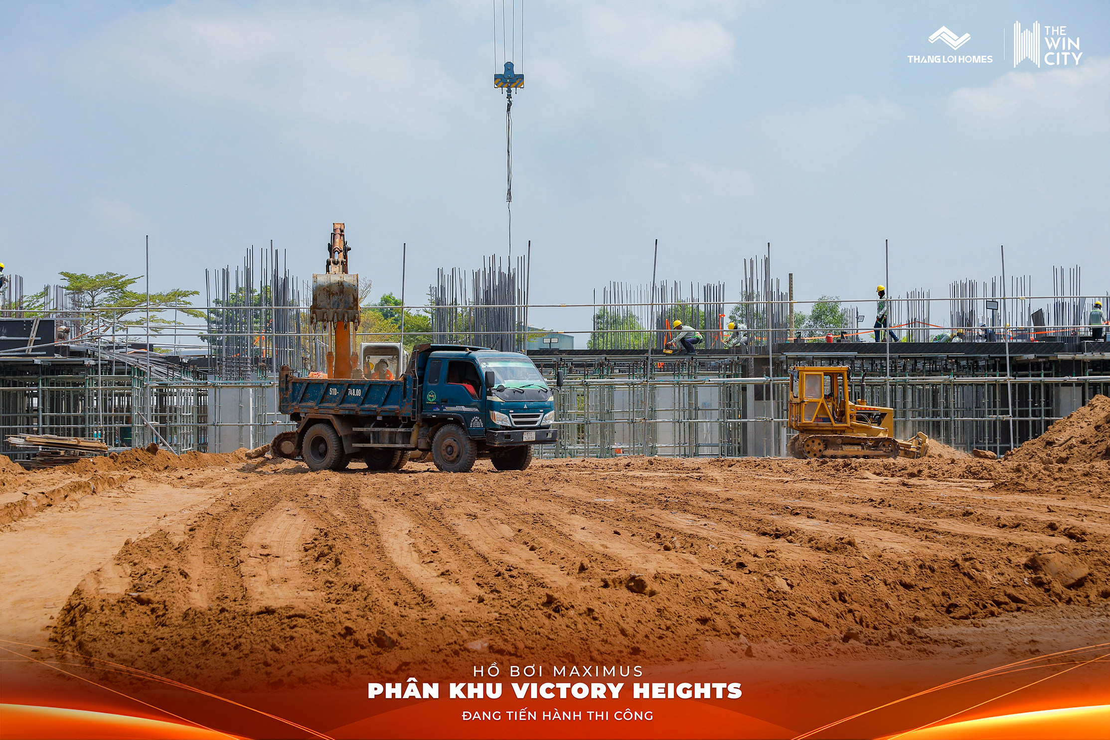 Tiến độ thi công khu vực hồ bơi