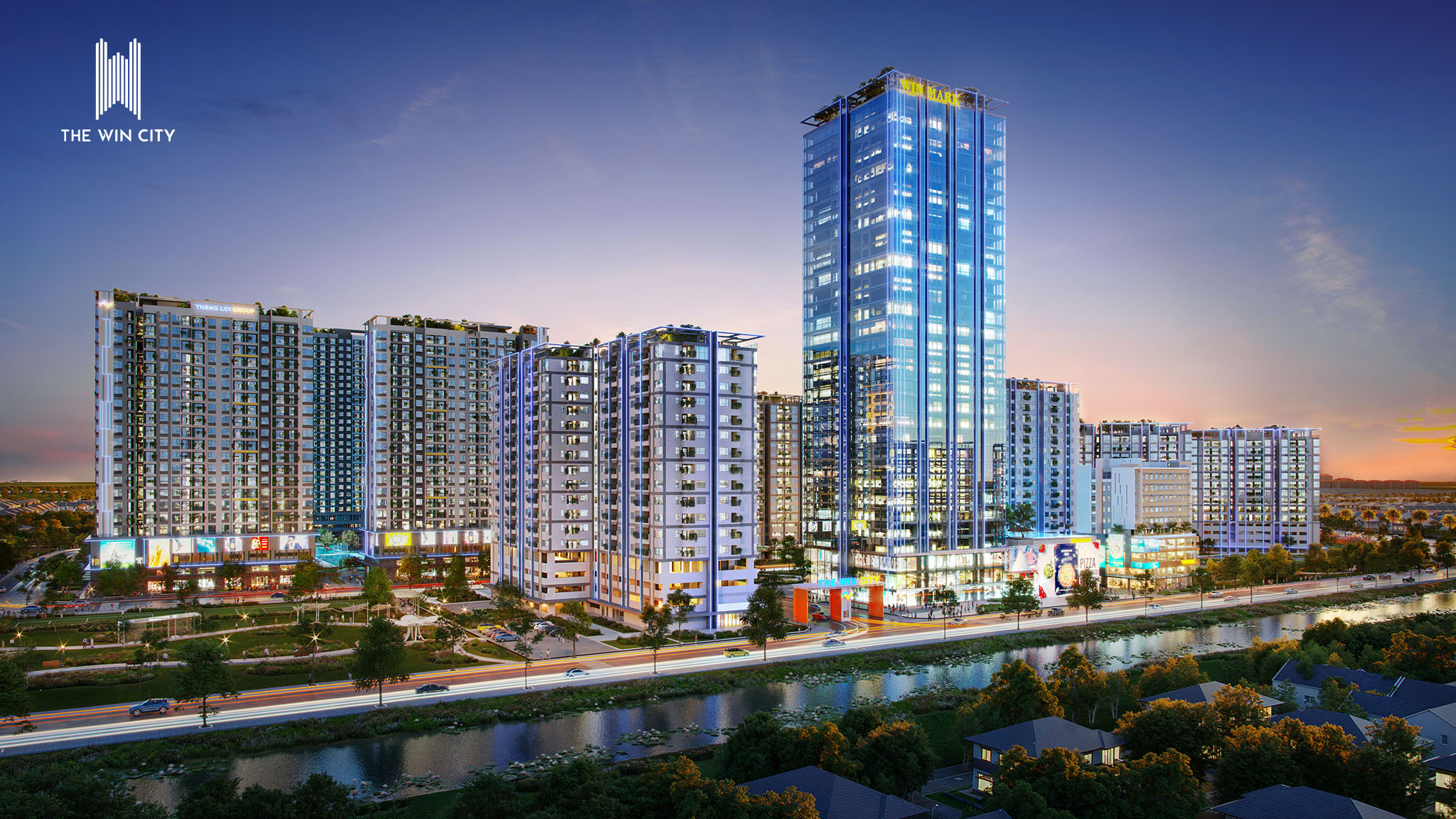 Phối cảnh tháp thương mại biểu tượng Win Mark