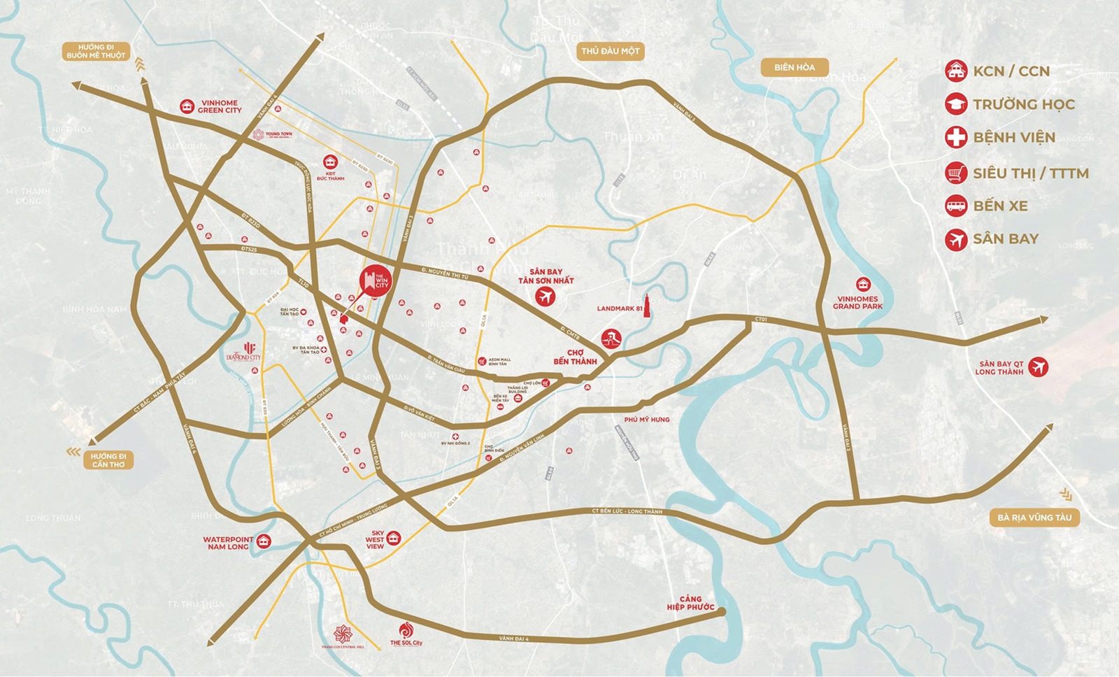 Vị trí The Win City Đức Hòa Long An