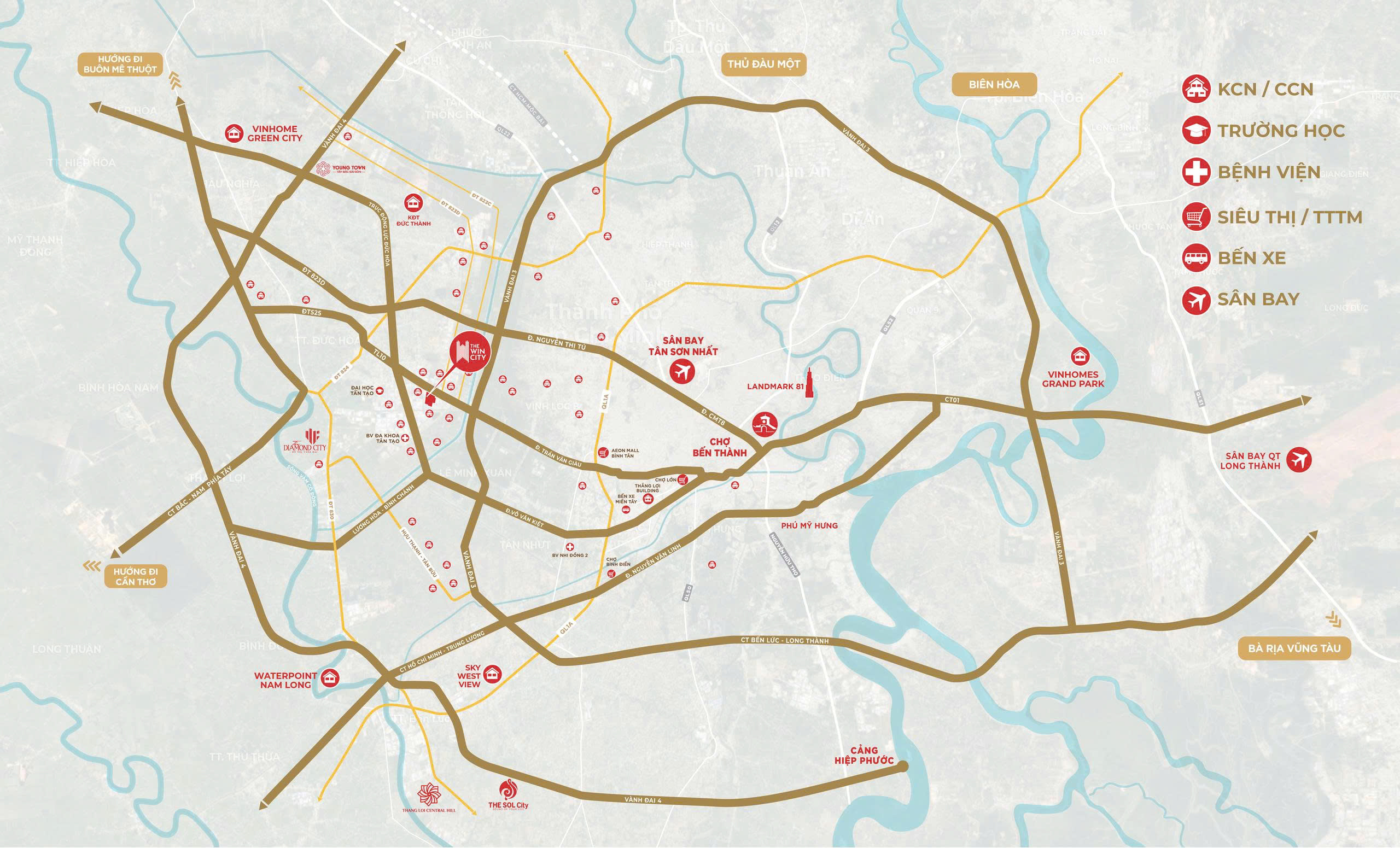 Vị trí The Win City Đức Hòa Long An