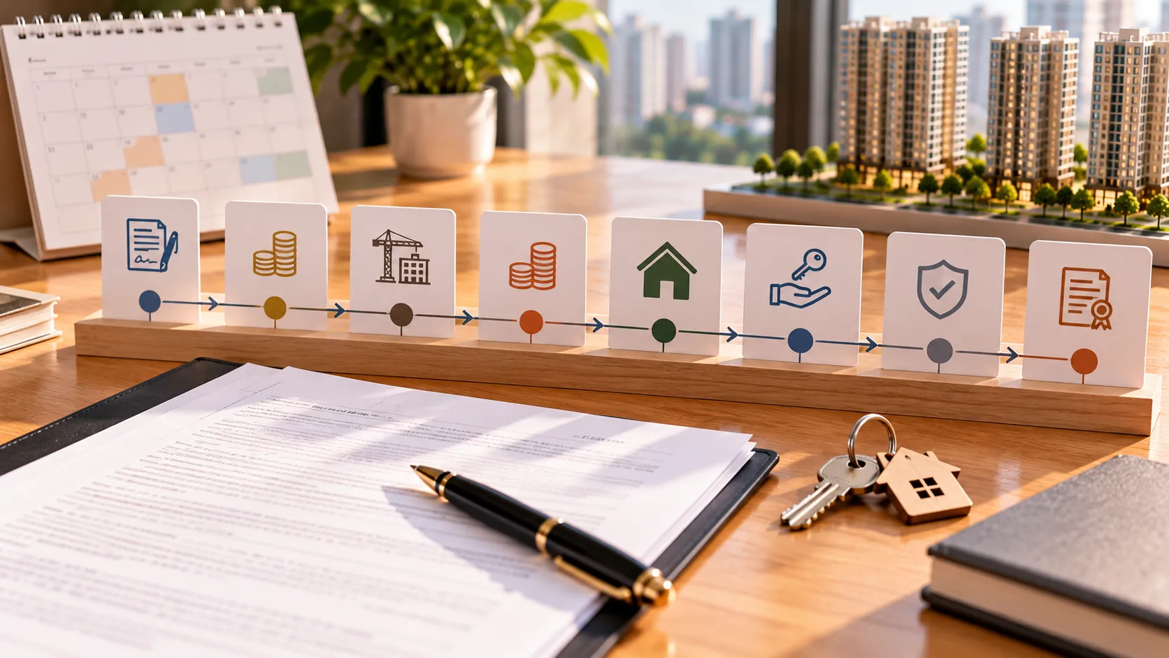 Thẻ quy trình ký hợp đồng cạnh tập tài liệu – Đối chiếu thông tin căn hộ trong HĐMB Victory Heights