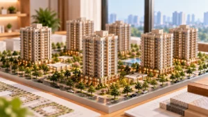 Mô hình các tòa chung cư từ góc nhìn rộng – Tòa C1.3 Victory Heights: Loại Căn Và Cách Chọn (ảnh minh họa)
